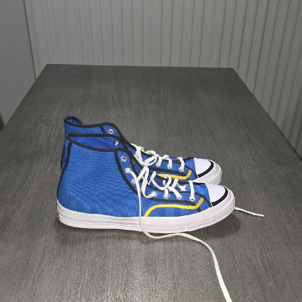 Converse Blue and White High-Top Sneakers